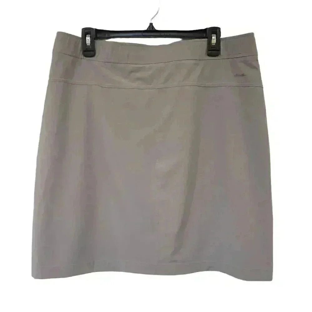 Eddie Bauer Women's Light Gray Poly/Spandex Rainier Pull On Skort w Pockets